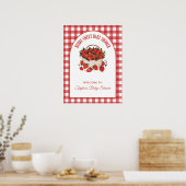 Bes Wit Baby Shower Aardbei Welkom Bord Poster (Keuken)