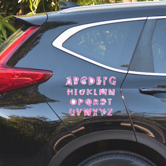 BES ZACHTE ROZE -a tot z- Sticker (Auto Zijkant)