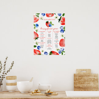 Bes zoete 1e VERJAARDAG MILESTONE Poster