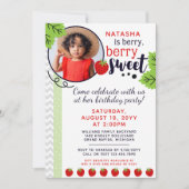 Bes Zoete Aardbei Kinderverjaardagsfeestje Kaart (Voorkant)