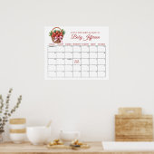 Bes Zoete Aardbei Verwachte Datum Kalender Poster (Keuken)