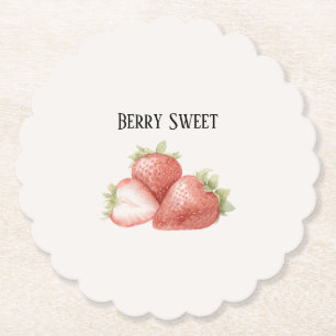 Bes Zoete Aardbeien Baby Shower Kartonnen Onderzetters
