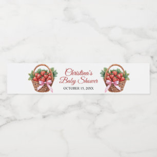 Bes zoete aardbeien baby shower waterfles etiket