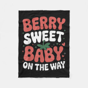 Bes Zoete Baby Op Weg Schattige Aardbei Zwanger Fleece Deken