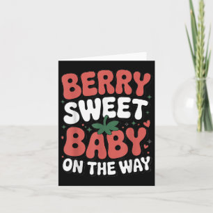 Bes Zoete Baby Op Weg Schattige Aardbei Zwanger Kaart