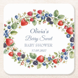 Bes Zoete Baby Shower Bosbes Baby Meisje Jongen Kartonnen Onderzetters