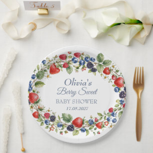 Bes Zoete Baby Shower Bosbes Baby Meisje Jongen Papieren Bordje