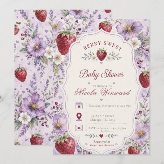 Bes Zoete Baby Shower Kaart (Voorkant / Achterkant)