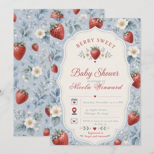 Bes Zoete Baby Shower Kaart (Voorkant / Achterkant)