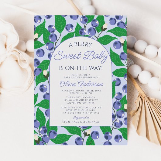 Bes zoete blauwebes Babyshower Kaart