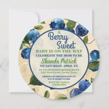 Bes zoete bosbessenthema baby shower