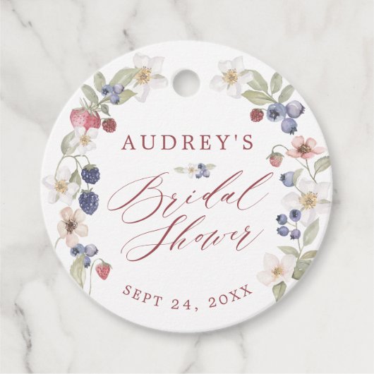 Bes Zoete Bruidsmeisjesfeest Wilde Bessen & Bloeme Bedankjes Labels (Voorkant)