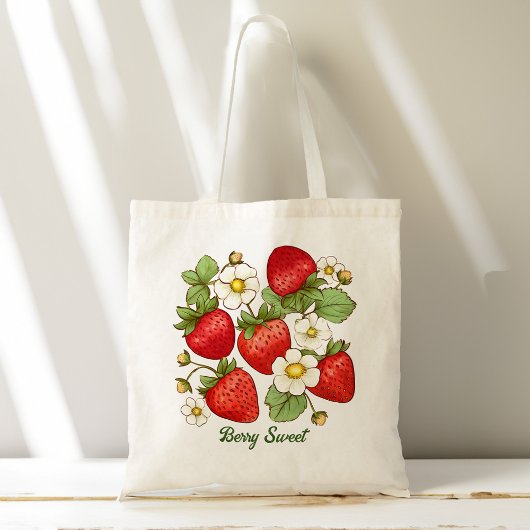 Bes zoete fruit aardbei bruidsfeest cadeautjes tote bag