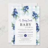 Bes zoete geruite blauwe boerderijboog jongens bab kaart (Voorkant)