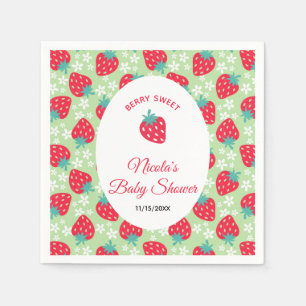 Bes zoete groene aardbei baby shower servet