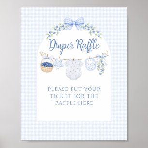 Bes zoete jongen bosbes baby shower luier poster
