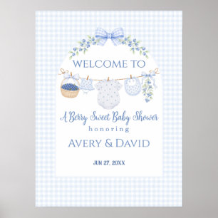 Bes zoete jongen bosbes Baby Shower Poster