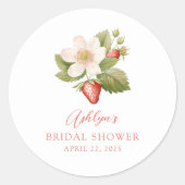 Bes zoete rode aardbei bruidsdouche sticker (Voorkant)