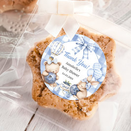 Bes zoete waterverf blueberry baby shower ronde sticker