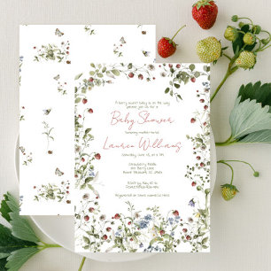 Bes zoete wilde bloem waterverf baby shower kaart
