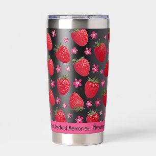 Bes zoete zwarte aardbei bloem tumbler geïsoleerde drinkbeker