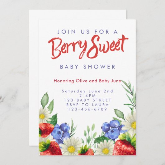 Bes Zweet Feest Uitnodiging  (Voorkant / Achterkant)