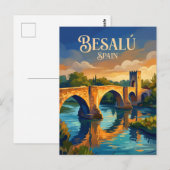 Besalú Spanje Briefkaart (Voorkant / Achterkant)