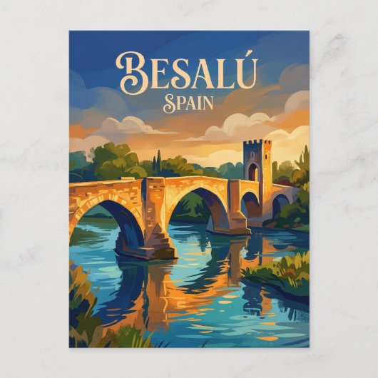 Besalú Spanje Briefkaart (Voorkant)