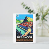 Besancon areal uitzicht, Frankrijk, panorama, vint Briefkaart (Staand voorkant)