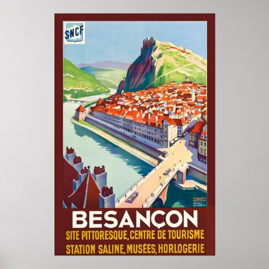 Besançon Frankrijk Vintage Reisposter Poster (Voorkant)