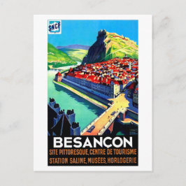 Besancon gebiedsbeeld, Frankrijk, panorama, vintag Briefkaart