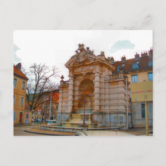Besançon, oude fontein briefkaart (Voorkant)