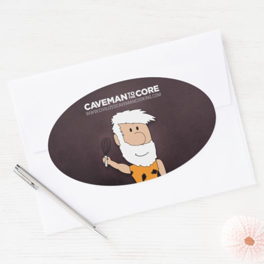 Beschaafde Caveman Koken Sticker (Envelop)