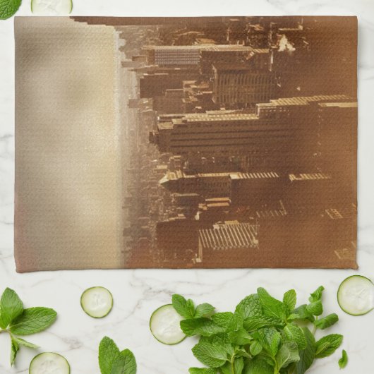 Beschadigd fotoeffect New York Theedoek (Gevouwen)