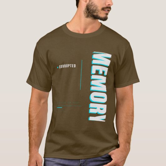 Beschadigd Geheugen Tech Typografie Ontwerp T-shirt (Voorkant)