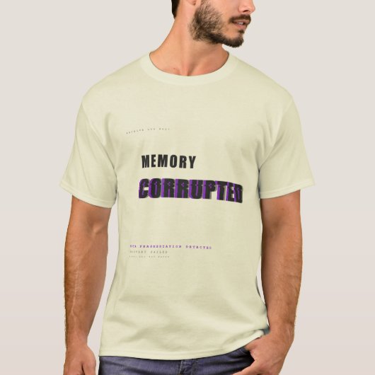 Beschadigd Geheugen Tech Typografie Ontwerp T-shirt (Voorkant)