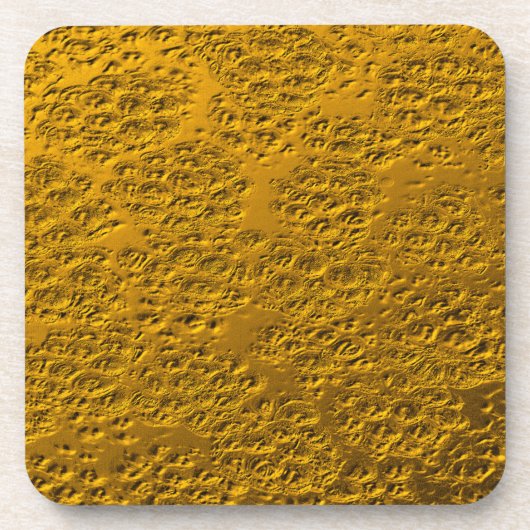 Beschadigd goud bier onderzetter (Voorkant)