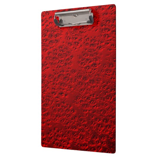 Beschadigd rood metaal klembord (Links)