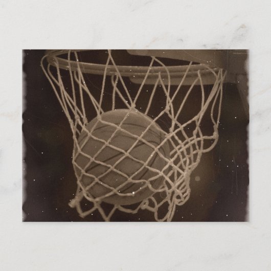 Beschadigde Basketball-foto Briefkaart (Voorkant)