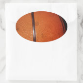 Beschadigde foto-effect basketbal ovale sticker (Tas)
