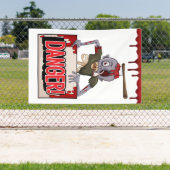 Beschadigde zombie spandoek (Insitu)