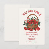 Bescheiden Aardbei Mand Feest Uitnodiging (Voorkant / Achterkant)