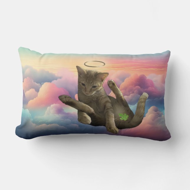 Bescheiden Angel Kattenkussen Kussen (Voorkant)