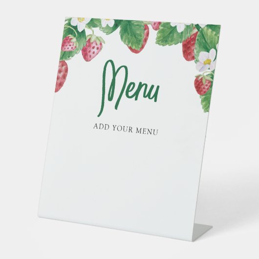 Bescheiden Baby Shower Menu Reclamebord Met Voetstuk (Voorkant)