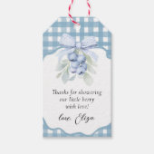 Bescheiden Blauwebes Babyshower Bedank Favor Cadeaulabel (Voorkant)
