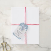 Bescheiden Blauwebes Babyshower Bedank Favor Cadeaulabel (Met Touw)