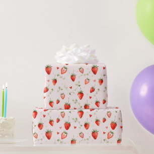 Bescheiden Botanische Kunst Roze Harten Whimsical Cadeaupapier