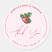 Bescheiden Bruilofts Bruidsshower Bedankt Ronde Sticker (Voorkant)