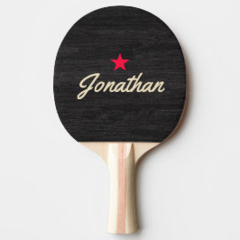 Bescheiden Donker Hout Vintage Ster Handtekening Tafeltennisbatje