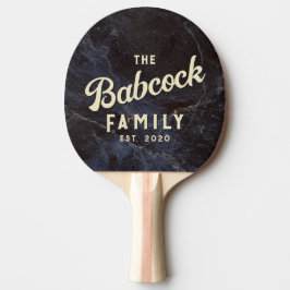 Bescheiden Donkere Steen Retro Familie Naam & Jaar Tafeltennisbatje